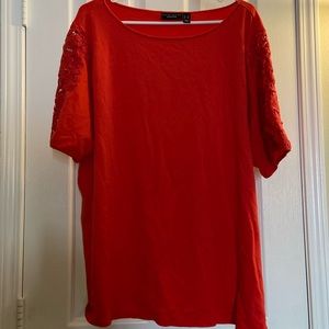 Knit Top w/ Crochet Sleeves